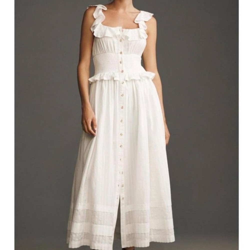 Anthropologie Ruffle Midi Dress